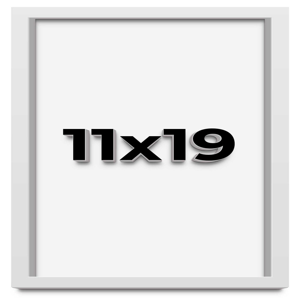 11x19 Shadow Box Frame White | 1 Inches Deep Real Wood Contemporary Shadowbox Display Frame | UV Resistant Acrylic Front, Acid Free Backing, and Hanging Hardware | Lucius Picture Frame Style