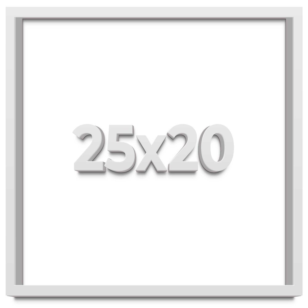25x20 Shadow Box Frame White | 1 Inches Deep Real Wood Contemporary Shadowbox Display Frame | UV Resistant Acrylic Front, Acid Free Backing, and Hanging Hardware | Lucius Picture Frame Style