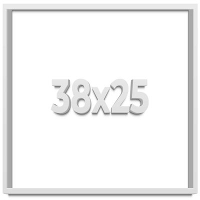 38x25 Shadow Box White Contemporary Wood Shadow Box with White Acid-Free Backing, UV Acrylic & Hanging Hardware