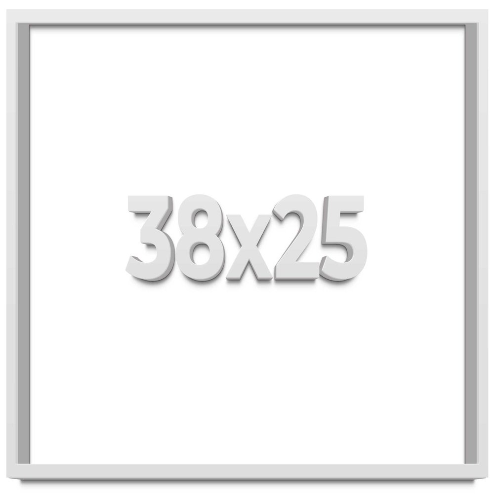 38x25 Shadow Box White Contemporary Wood Shadow Box with White Acid-Free Backing, UV Acrylic & Hanging Hardware