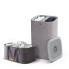Joseph Joseph Laundry 2 piece set - Hold-All 35L/9.2 Gallon collapsible Washing Basket and Tota 60L/15.8 Laundry Separation Hamper with 2 removeable bags - Gray view 1