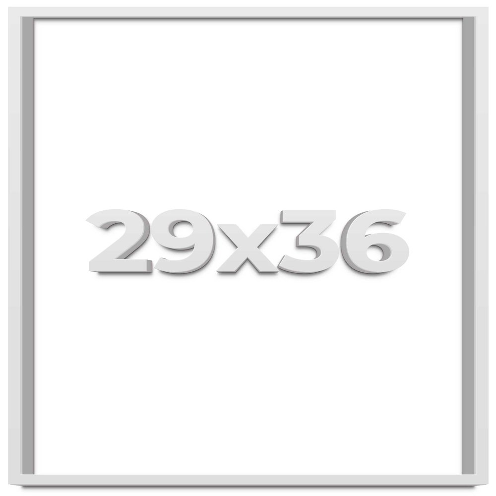 29x36 Shadow Box Frame White | 1 Inches Deep Real Wood Contemporary Shadowbox Display Frame | UV Resistant Acrylic Front, Acid Free Backing, and Hanging Hardware | Lucius Picture Frame Style