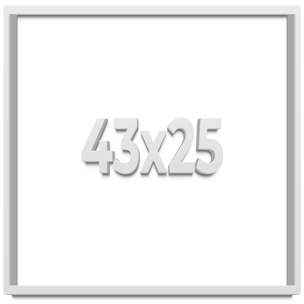 43x25 Shadow Box Frame White | 1 Inches Deep Real Wood Contemporary Shadowbox Display Frame | UV Resistant Acrylic Front, Acid Free Backing, and Hanging Hardware | Lucius Picture Frame Style