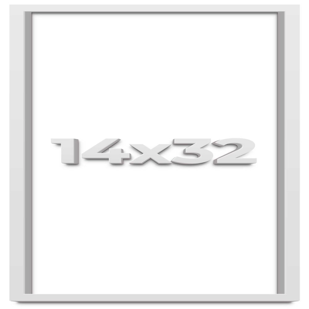 14x32 Shadow Box Frame White | 2 Inches Deep Shadowbox with 1 3/4 Inch Usable Depth | UV Resistant Acrylic Front, Acid Free Backing, and Hanging Hardware | Wentworth Picture Frame Style