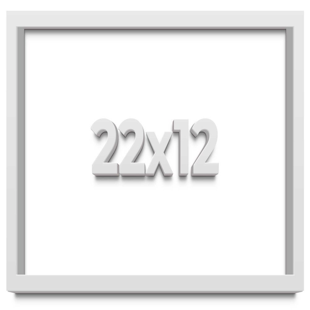 22x12 Shadow Box Frame White | 1 Inches Deep Real Wood Contemporary Shadowbox Display Frame | UV Resistant Acrylic Front, Acid Free Backing, and Hanging Hardware | Lucius Picture Frame Style