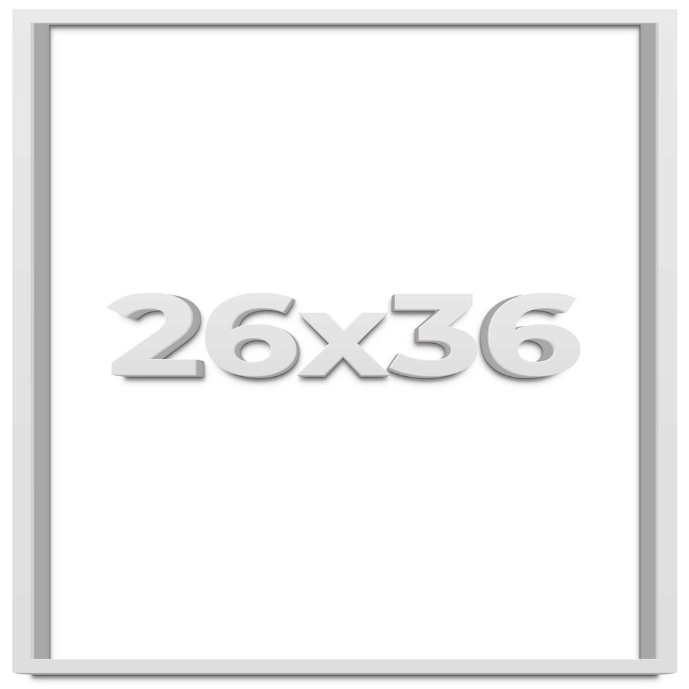 26x36 Shadow Box Frame White | 1 Inch Deep Real Wood Contemporary Shadowbox Display | UV Resistant Acrylic Front, Acid Free Backing, Hanging Hardware | Lucius Picture Style