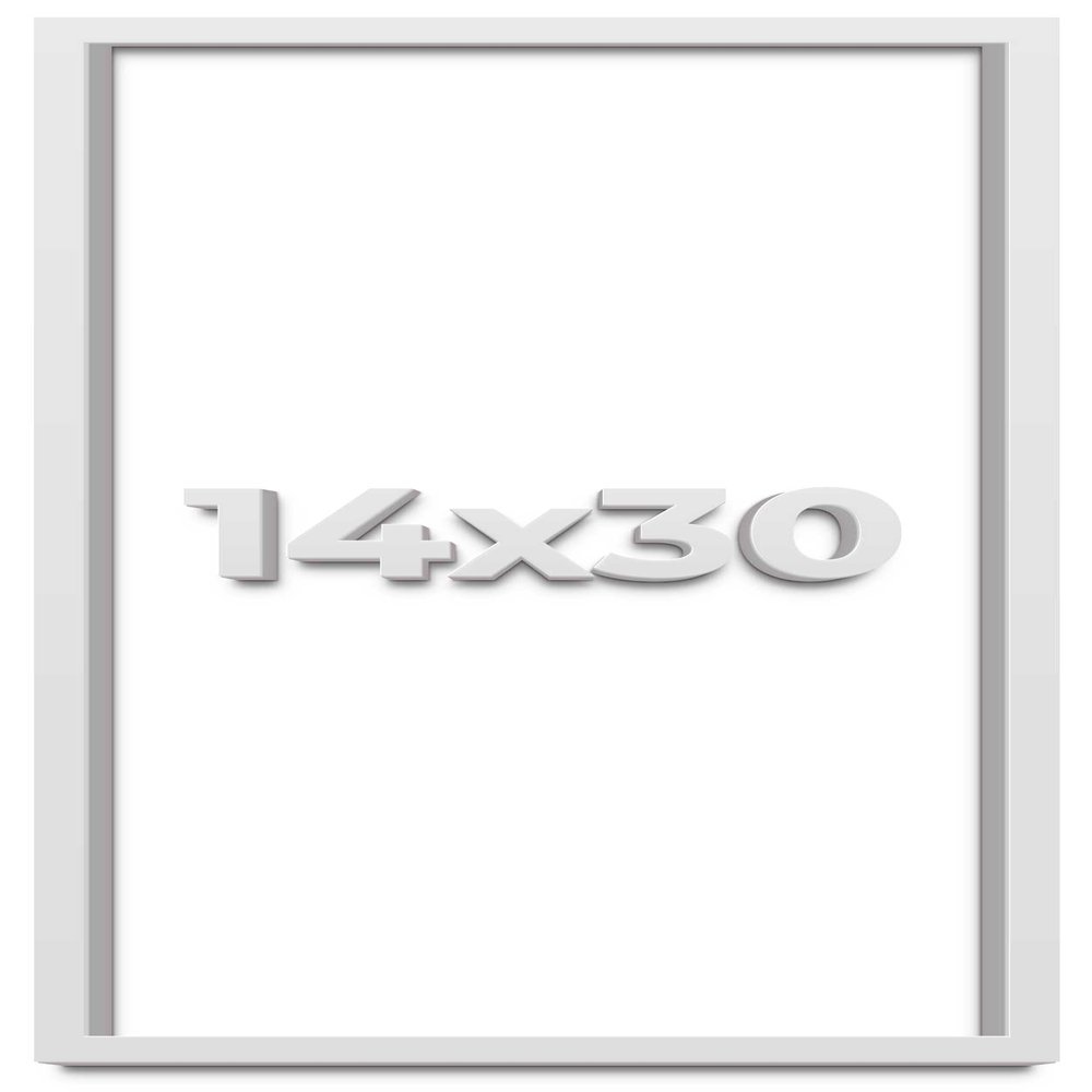 14x30 Shadow Box Frame White | 2 Inches Deep Shadowbox with 1 3/4 Inch Usable Depth | UV Resistant Acrylic Front, Acid Free Backing, and Hanging Hardware | Wentworth Picture Frame Style