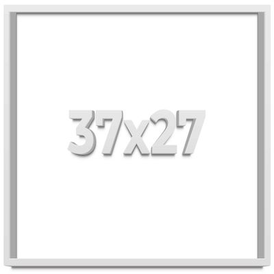 37x27 Shadow Box Frame White | 1 Inches Deep Real Wood Contemporary Shadowbox Display Frame | UV Resistant Acrylic Front, Acid Free Backing, and Hanging Hardware | Lucius Picture Frame Style