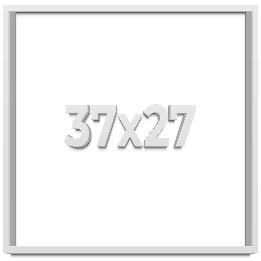 37x27 Shadow Box Frame White | 1 Inches Deep Real Wood Contemporary Shadowbox Display Frame | UV Resistant Acrylic Front, Acid Free Backing, and Hanging Hardware | Lucius Picture Frame Style