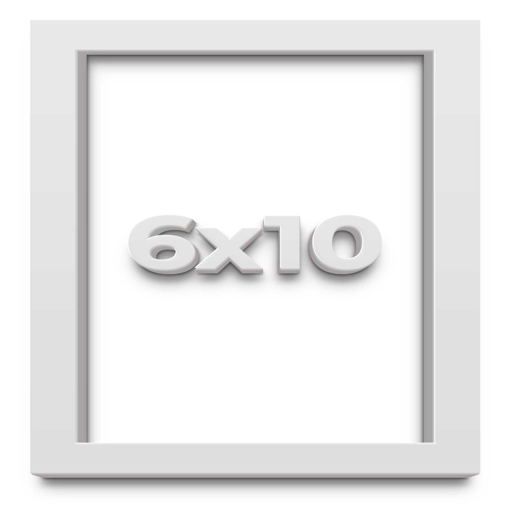 6x10 Shadow Box Frame White | 2 Inches Deep Shadowbox with 1 3/4 Inch Usable Depth | UV Resistant Acrylic Front, Acid Free Backing, and Hanging Hardware | Wentworth Picture Frame Style