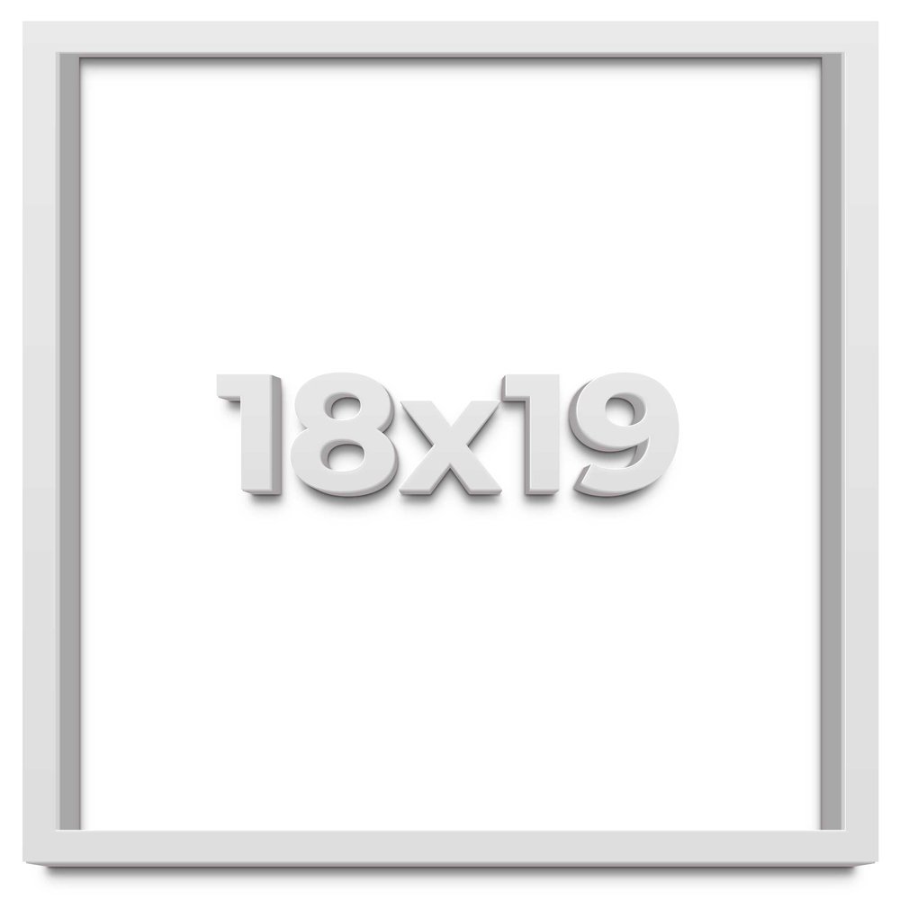 18x19 Shadow Box Frame White | 2 Inches Deep Shadowbox with 1 3/4 Inch Usable Depth | UV Resistant Acrylic Front, Acid Free Backing, and Hanging Hardware | Wentworth Picture Frame Style