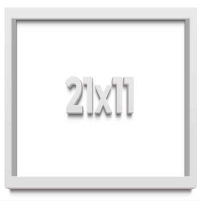 21x11 Shadow Box Frame White | 1 Inches Deep Real Wood Contemporary Shadowbox Display Frame | UV Resistant Acrylic Front, Acid Free Backing, and Hanging Hardware | Lucius Picture Frame Style