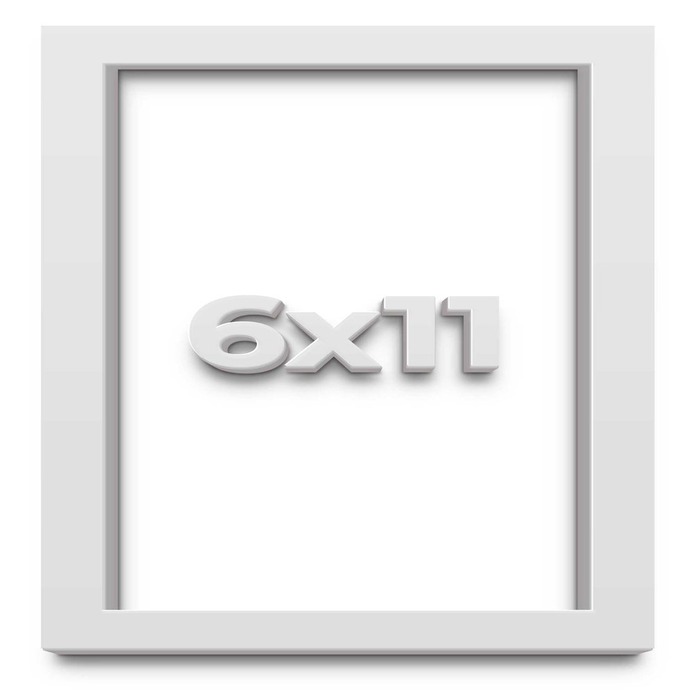 6x11 Shadow Box Frame White | 1 Inches Deep Real Wood Contemporary Shadowbox Display Frame | UV Resistant Acrylic Front, Acid Free Backing, and Hanging Hardware | Lucius Picture Frame Style