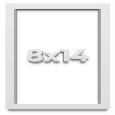 8x14 Shadow Box Frame White | 1 Inches Deep Real Wood Contemporary Shadowbox Display Frame | UV Resistant Acrylic Front, Acid Free Backing, and Hanging Hardware | Lucius Picture Frame Style