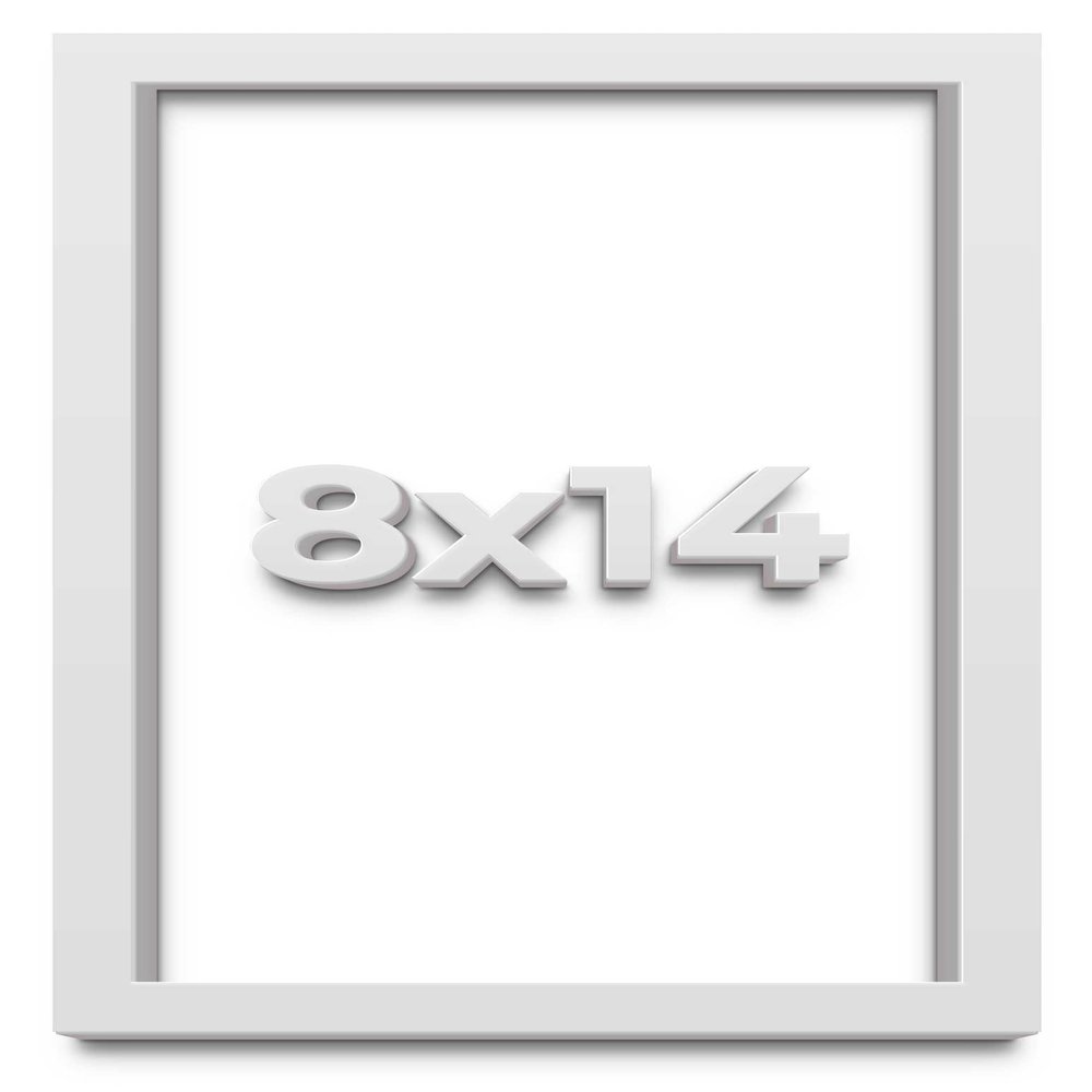 8x14 Shadow Box Frame White | 1 Inches Deep Real Wood Contemporary Shadowbox Display Frame | UV Resistant Acrylic Front, Acid Free Backing, and Hanging Hardware | Lucius Picture Frame Style