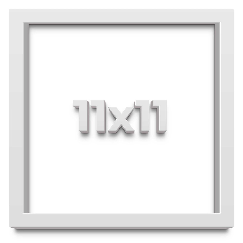 11x11 Shadow Box Frame White | 2 Inches Deep Shadowbox with 1 3/4 Inch Usable Depth | UV Resistant Acrylic Front, Acid Free Backing, and Hanging Hardware | Wentworth Picture Frame Style