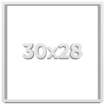 30x28 Shadow Box Frame White | 1 Inches Deep Real Wood Contemporary Shadowbox Display Frame | UV Resistant Acrylic Front, Acid Free Backing, and Hanging Hardware | Lucius Picture Frame Style
