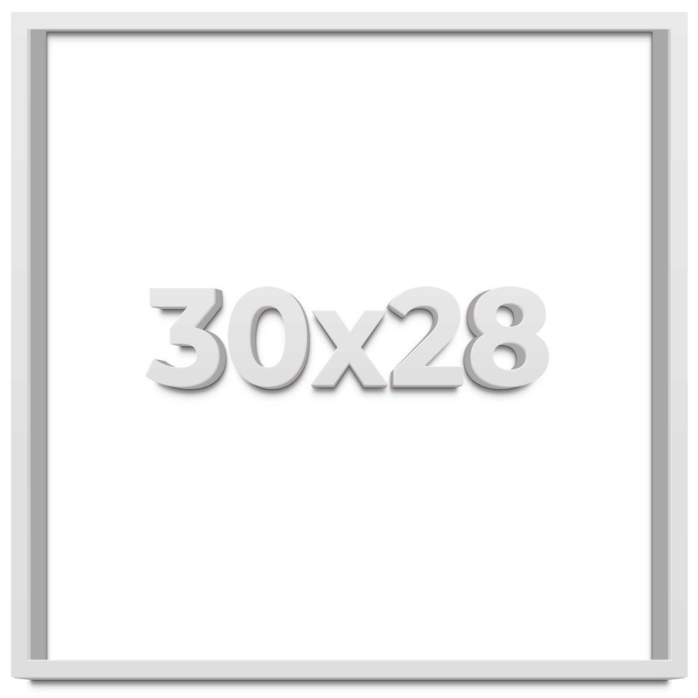 30x28 Shadow Box Frame White | 1 Inches Deep Real Wood Contemporary Shadowbox Display Frame | UV Resistant Acrylic Front, Acid Free Backing, and Hanging Hardware | Lucius Picture Frame Style
