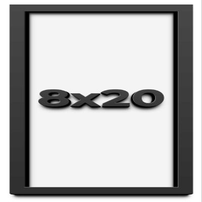 8x20 Shadow Box Black Extra Deep 2" Solid Wood Shadow Box with White Acid-Free Backing, UV Acrylic Plexiglass & Hanging Hardware (1" Moulding Width and 1 3/4" Usable Depth)