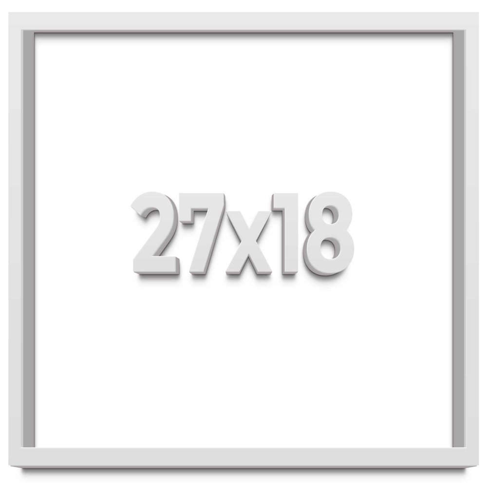 27x18 Shadow Box Frame White | 2 Inches Deep Shadowbox with 1 3/4 Inch Usable Depth | UV Resistant Acrylic Front, Acid Free Backing, and Hanging Hardware | Wentworth Picture Frame Style