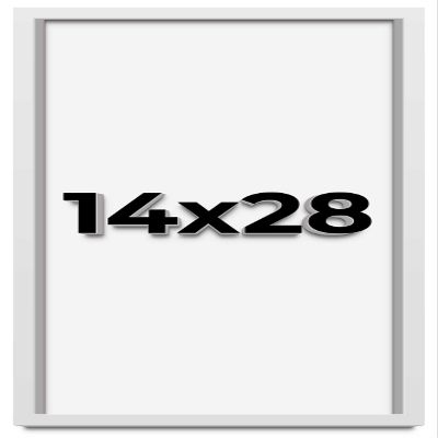 14x28 Shadow Box Frame White | 1 Inch Deep Real Wood Contemporary Shadowbox Display | UV Resistant Acrylic Front, Acid Free Backing, Hanging Hardware | Lucius Picture Style