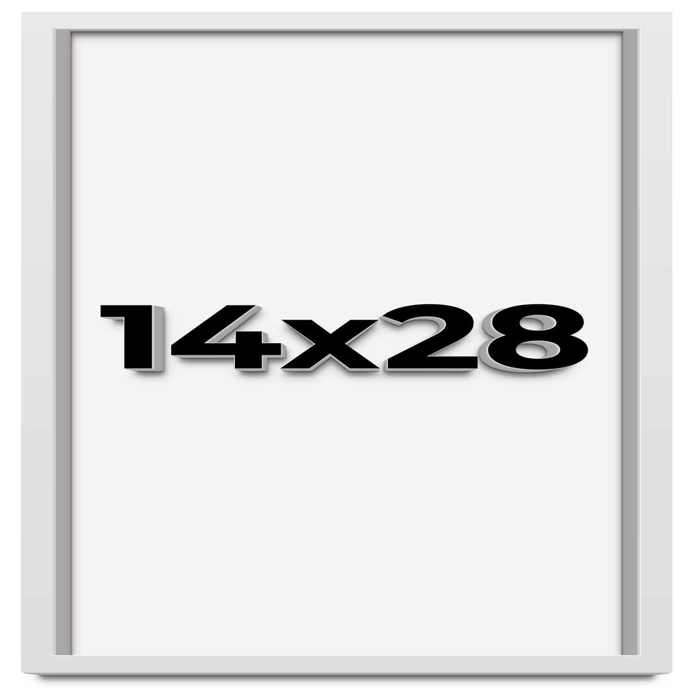 14x28 Shadow Box Frame White | 1 Inch Deep Real Wood Contemporary Shadowbox Display | UV Resistant Acrylic Front, Acid Free Backing, Hanging Hardware | Lucius Picture Style