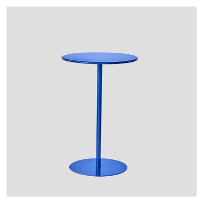 Fodalob 24.4/28.3inch Bar Height Round Cocktail Bar Table, Tall Bistro Pub Table, Counter Bar Height Table for Kitchen, Dining Room, Living Room, Metal Iron (Color : Blue, Size : 48x62cm)