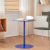 Fodalob 24.4/28.3inch Bar Height Round Cocktail Bar Table, Tall Bistro Pub Table, Counter Bar Height Table for Kitchen, Dining Room, Living Room, Metal Iron (Color : Blue, Size : 48x62cm) view 3