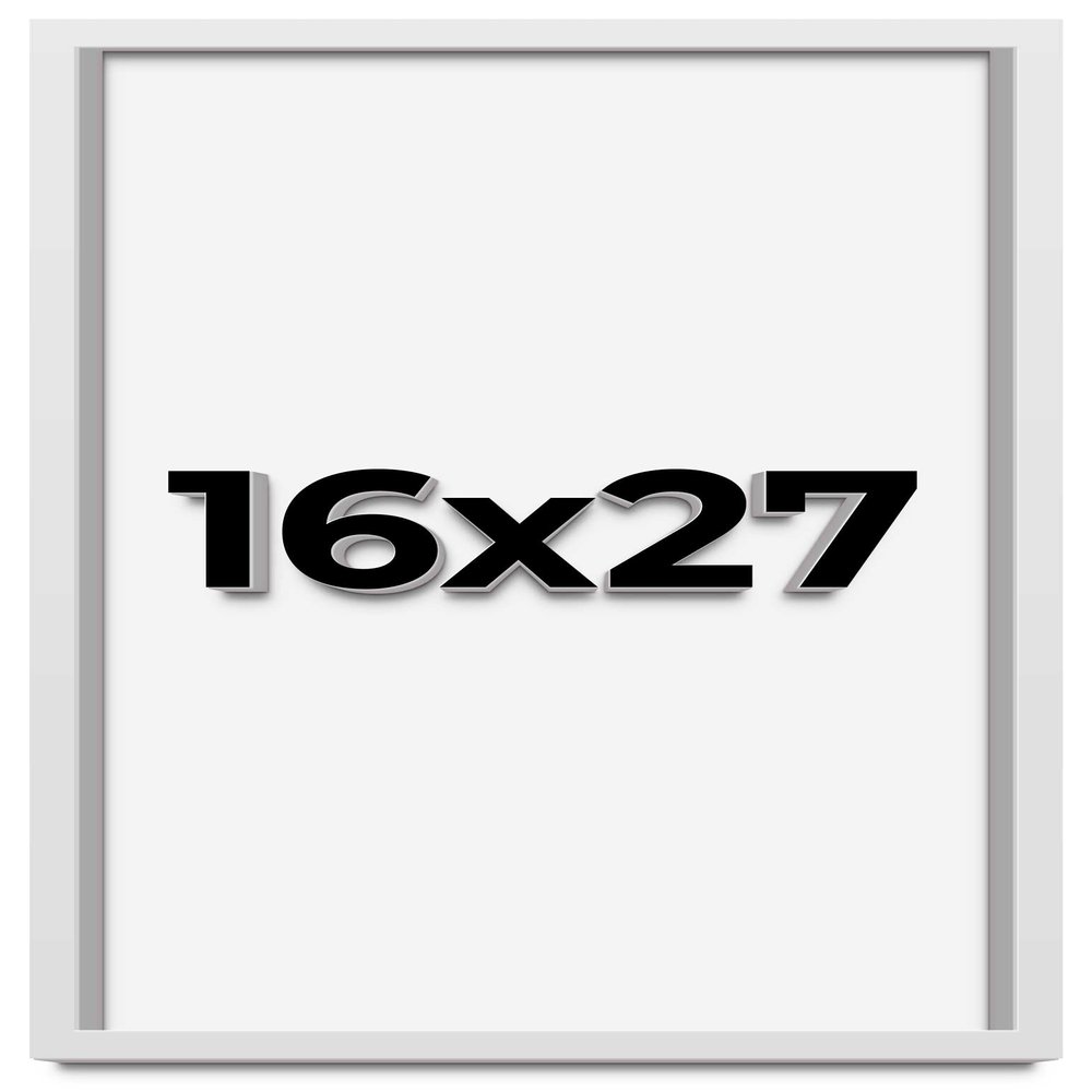 16x27 Shadow Box Frame White | 1 Inches Deep Real Wood Contemporary Shadowbox Display Frame | UV Resistant Acrylic Front, Acid Free Backing, and Hanging Hardware | Lucius Picture Frame Style