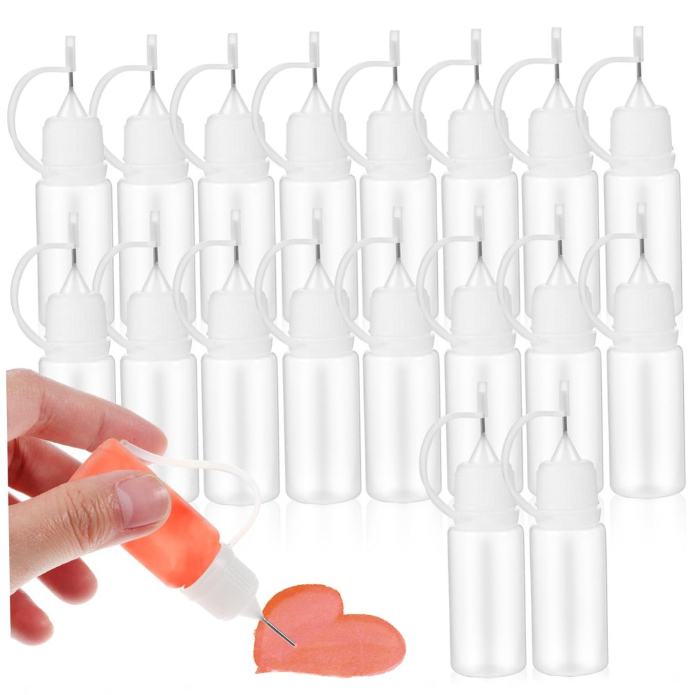 TEHAUX Bottles for Glue 20 Pcs Precision Applicator Bottles Strong Seal for Diy Projects
