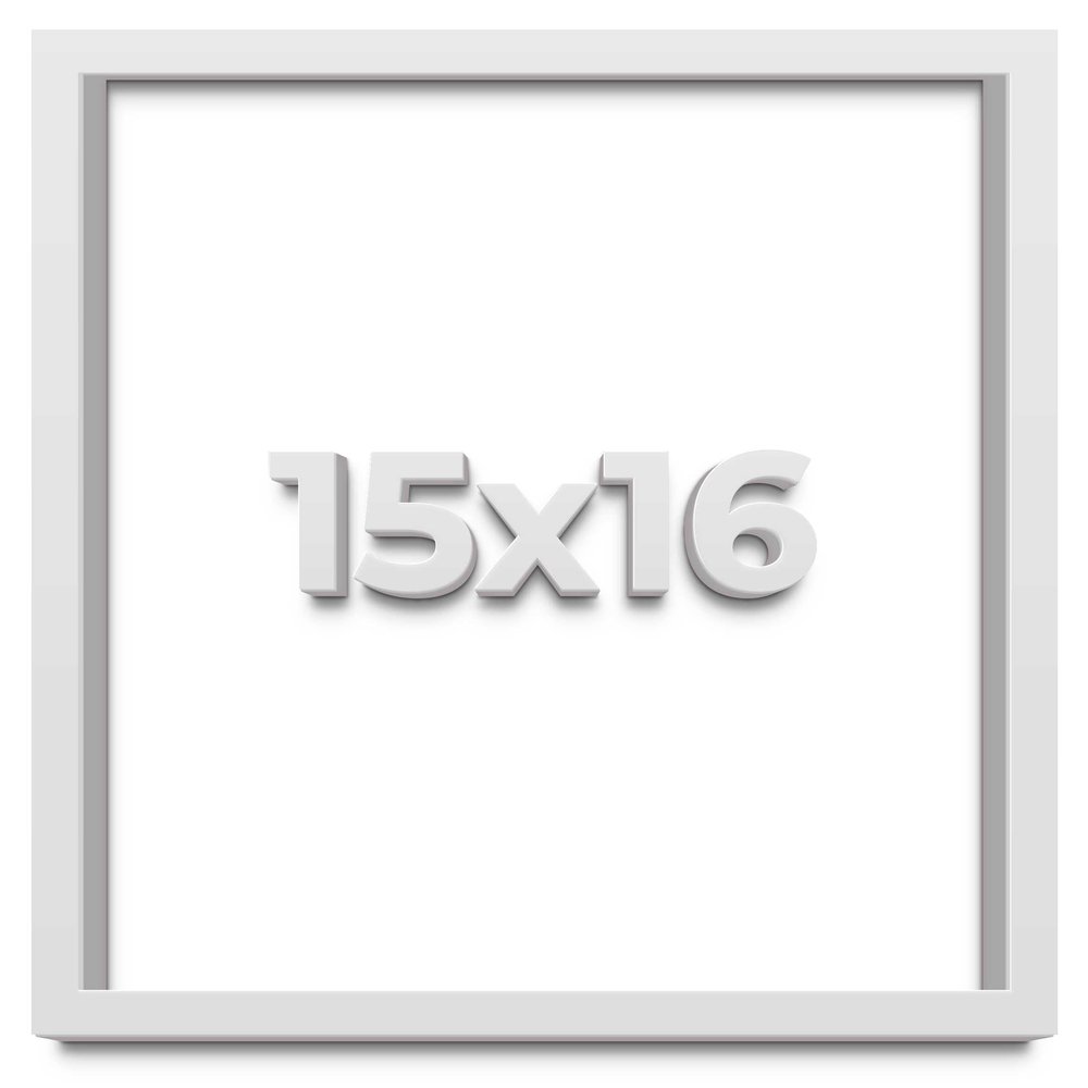 15x16 Shadow Box Frame White | 2 Inches Deep Shadowbox with 1 3/4 Inch Usable Depth | UV Resistant Acrylic Front, Acid Free Backing, and Hanging Hardware | Wentworth Picture Frame Style