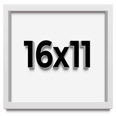 16x11 Shadow Box Frame White | 1 Inches Deep Real Wood Contemporary Shadowbox Display Frame | UV Resistant Acrylic Front, Acid Free Backing, and Hanging Hardware | Lucius Picture Frame Style