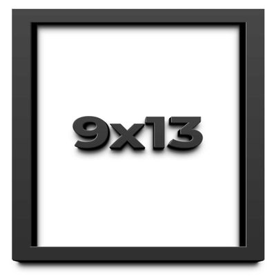 9x13 Shadow Box Black Extra Deep 2" Solid Wood Shadow Box with White Acid-Free Backing, UV Acrylic Plexiglass & Hanging Hardware (1" Moulding Width and 1 3/4" Usable Depth)