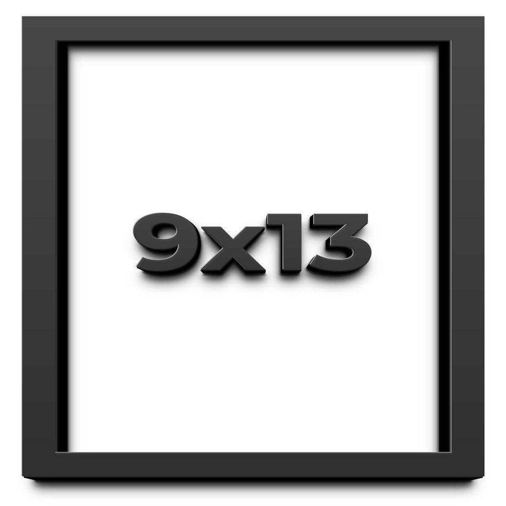 9x13 Shadow Box Black Extra Deep 2" Solid Wood Shadow Box with White Acid-Free Backing, UV Acrylic Plexiglass & Hanging Hardware (1" Moulding Width and 1 3/4" Usable Depth)