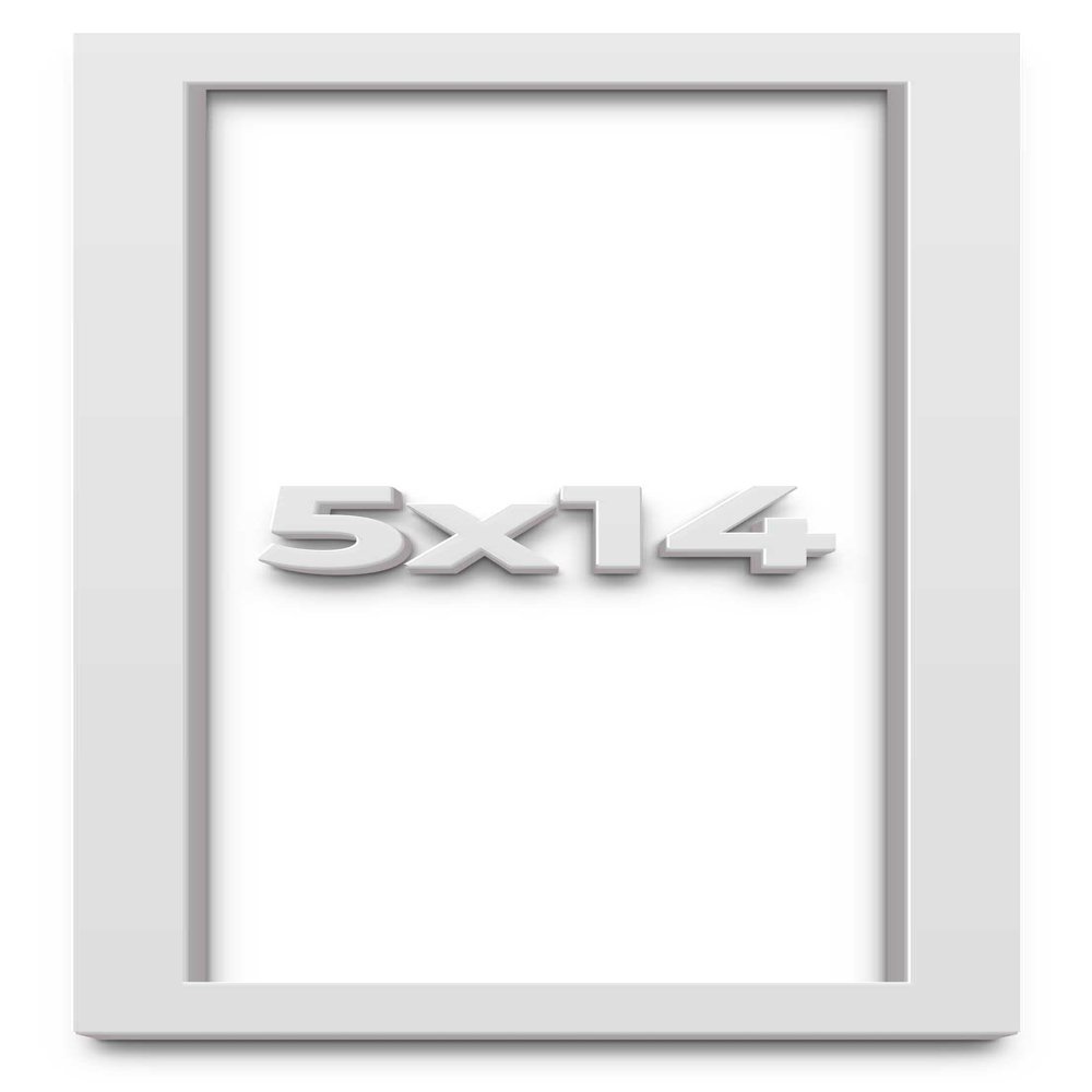 5x14 in Shadow Box Frame White | 1 Inches Deep Real Wood Contemporary Shadowbox Display Frame | UV Resistant Acrylic Front, Acid Free Backing, and Hanging Hardware | Lucius Picture Frame Style