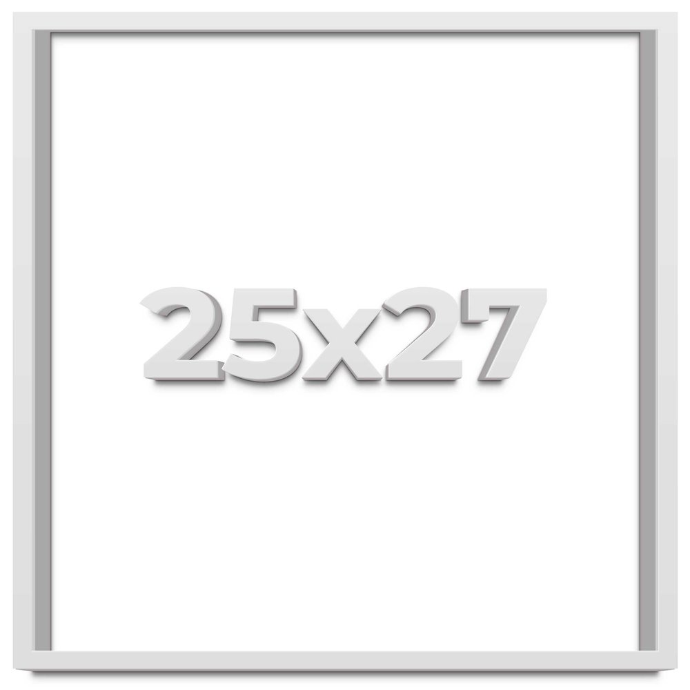 25x27 Shadow Box Frame White | 2 Inches Deep Shadowbox with 1 3/4 Inch Usable Depth | UV Resistant Acrylic Front, Acid Free Backing, and Hanging Hardware | Wentworth Picture Frame Style