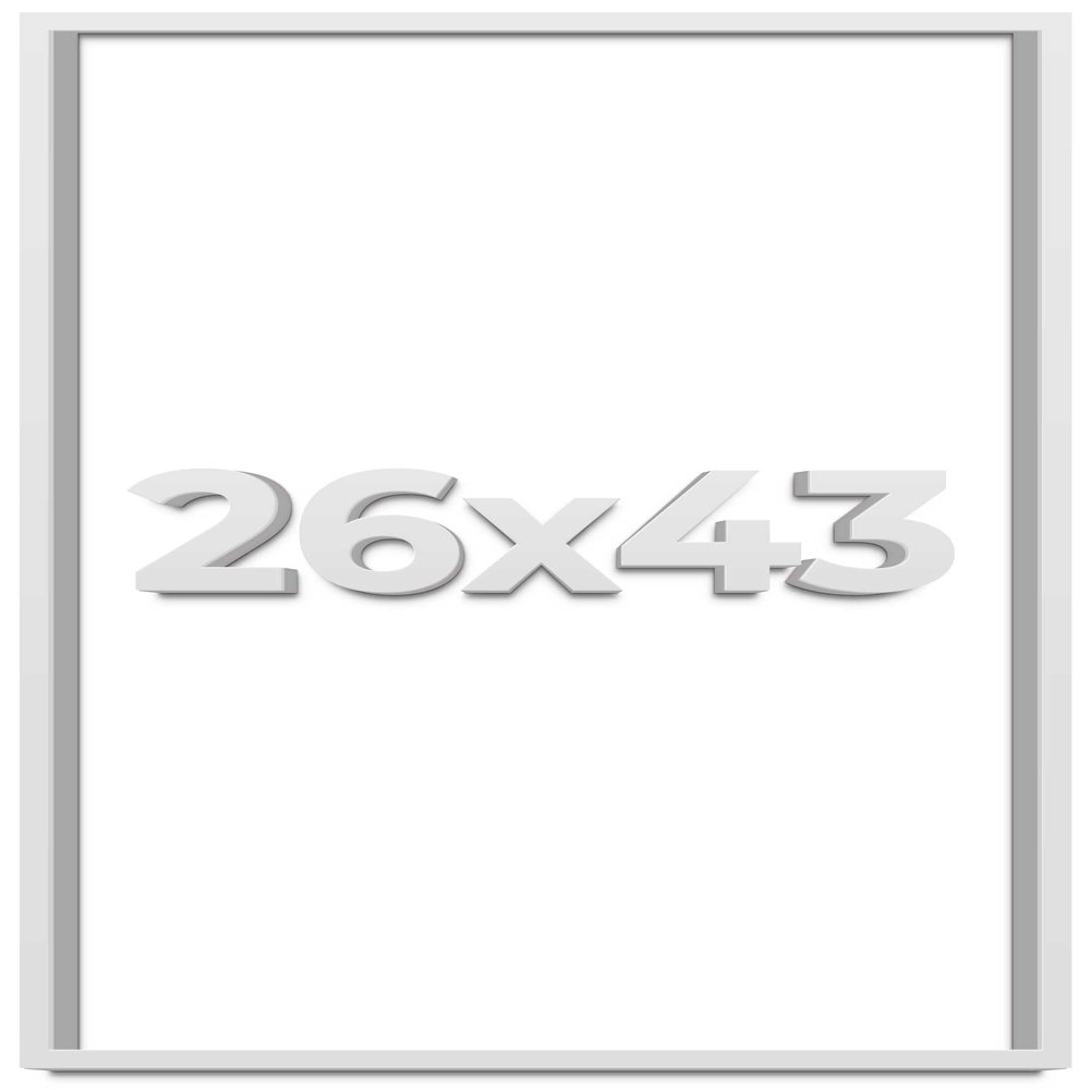 26x43 Shadow Box Frame White | 1 Inches Deep Real Wood Contemporary Shadowbox Display Frame | UV Resistant Acrylic Front, Acid Free Backing, and Hanging Hardware | Lucius Picture Frame Style