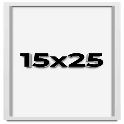 15x25 Shadow Box Frame White | 1 Inch Deep Real Wood Contemporary Shadowbox Display | UV Resistant Acrylic Front, Acid Free Backing, Hanging Hardware | Lucius Picture Style