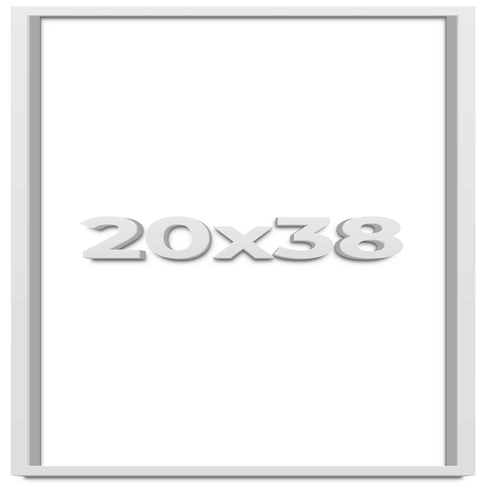 20x38 Shadow Box Frame White | 2 Inches Deep Shadowbox with 1 3/4 Inch Usable Depth | UV Resistant Acrylic Front, Acid Free Backing, and Hanging Hardware | Wentworth Picture Frame Style