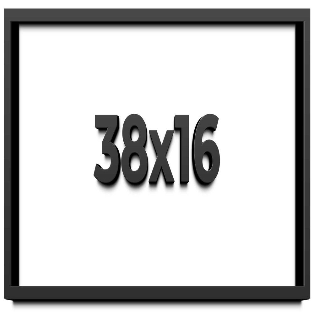 38x16 Shadow Box Frame Black | 2 Inches Deep Shadowbox with 1 3/4 Inch Usable Depth | UV Resistant Acrylic Front, Acid Free Backing, and Hanging Hardware | Whittaker Picture Frame Style
