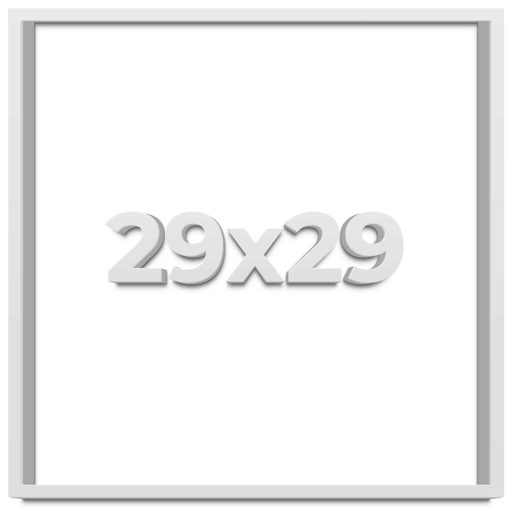 29x29 Shadow Box Frame White | 2 Inches Deep Shadowbox with 1 3/4 Inch Usable Depth | UV Resistant Acrylic Front, Acid Free Backing, and Hanging Hardware | Wentworth Picture Frame Style