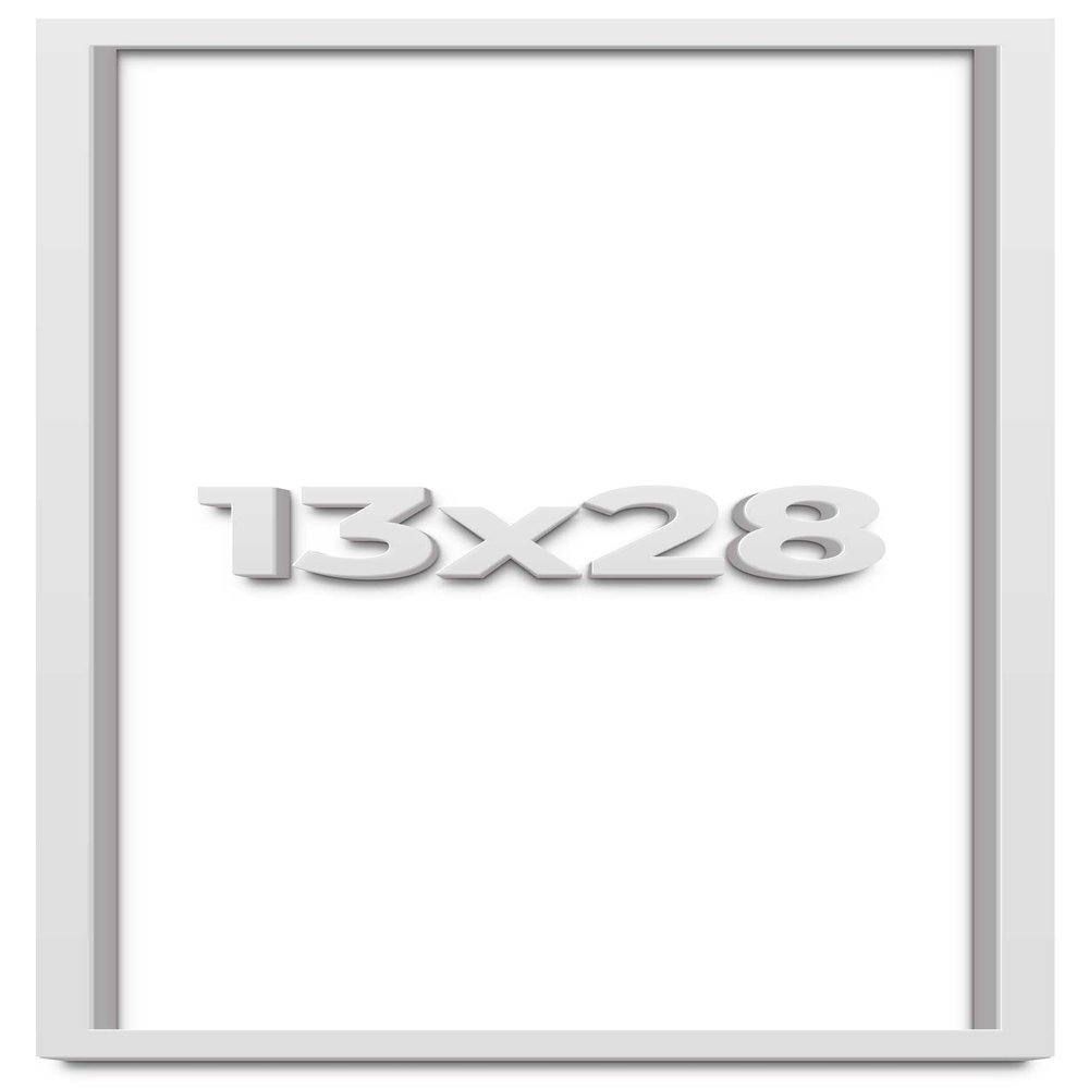 13x28 Shadow Box Frame White | 2 Inches Deep Shadowbox with 1 3/4 Inch Usable Depth | UV Resistant Acrylic Front, Acid Free Backing, and Hanging Hardware | Wentworth Picture Frame Style