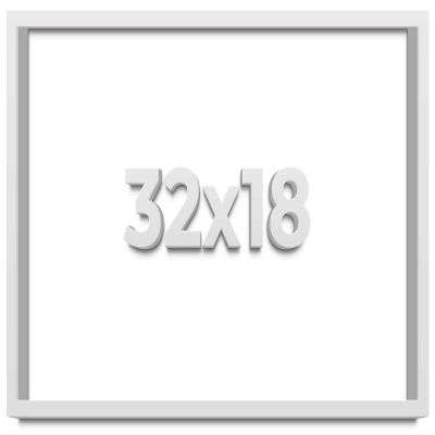 32x18 Shadow Box Frame White | 1 Inches Deep Real Wood Contemporary Shadowbox Display Frame | UV Resistant Acrylic Front, Acid Free Backing, and Hanging Hardware | Lucius Picture Frame Style