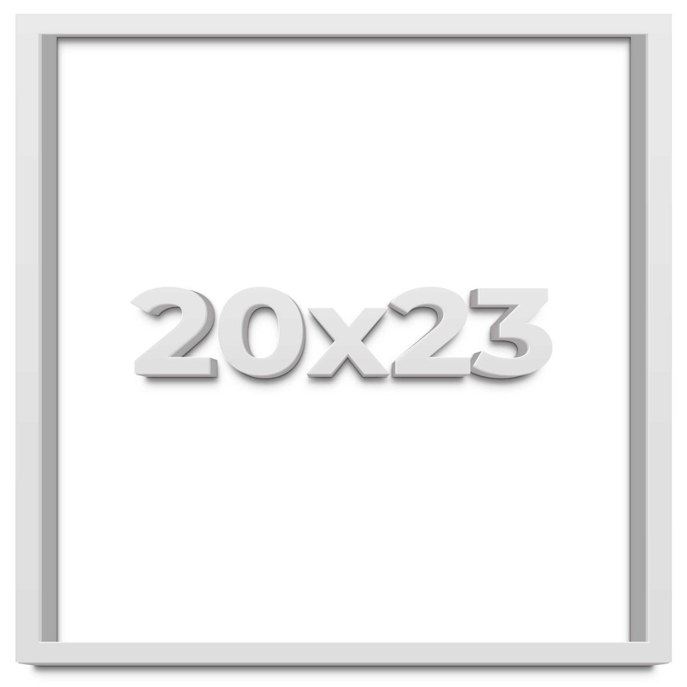 20x23 Shadow Box Frame White | 2 Inches Deep Shadowbox with 1 3/4 Inch Usable Depth | UV Resistant Acrylic Front, Acid Free Backing, and Hanging Hardware | Wentworth Picture Frame Style