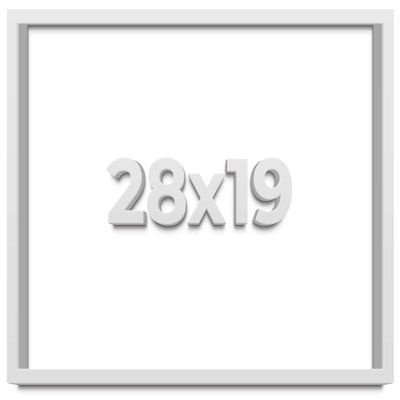28x19 Shadow Box Frame White | 2 Inches Deep Shadowbox with 1 3/4 Inch Usable Depth | UV Resistant Acrylic Front, Acid Free Backing, and Hanging Hardware | Wentworth Picture Frame Style