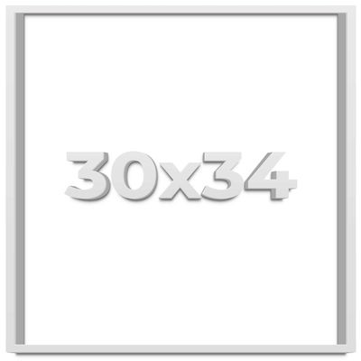 30x34 Shadow Box Frame White | 1 Inches Deep Real Wood Contemporary Shadowbox Display Frame | UV Resistant Acrylic Front, Acid Free Backing, and Hanging Hardware | Lucius Picture Frame Style