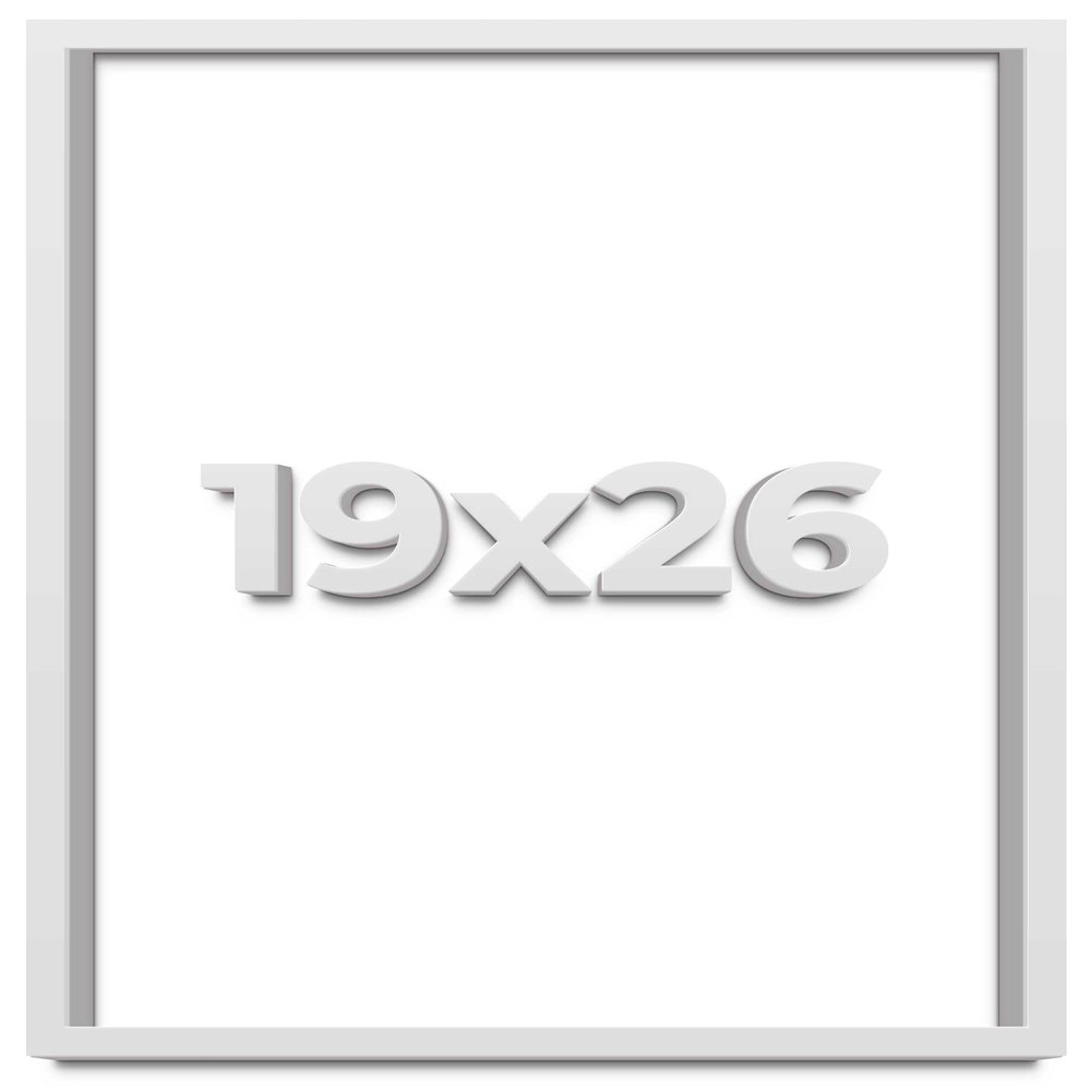19x26 Shadow Box Frame White | 1 Inches Deep Real Wood Contemporary Shadowbox Display Frame | UV Resistant Acrylic Front, Acid Free Backing, and Hanging Hardware | Lucius Picture Frame Style