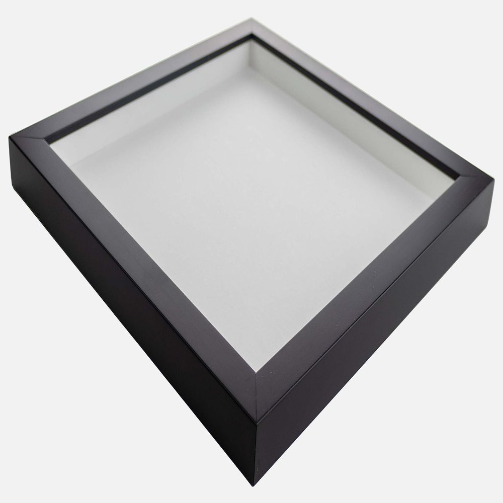 16x15 Shadow Box Frame Black | 2 Inches Deep Shadowbox with 1 3/4 Inch Usable Depth | UV Resistant Acrylic Front, Acid Free Backing, and Hanging Hardware | Whittaker Picture Frame Style