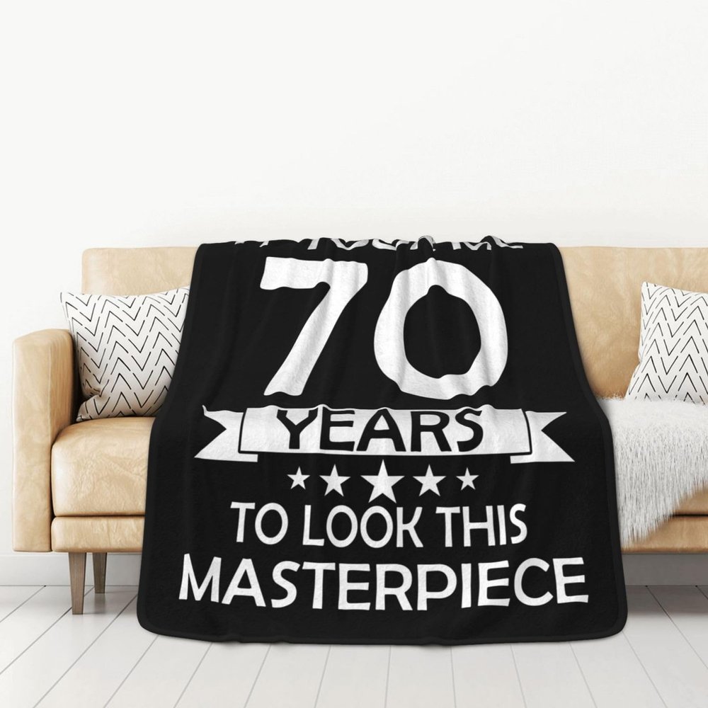 70 Year Old Birthday Gifts Soft Blanket Double-Sided Throw Blanket Light Weight Blankets Flannel Fleece for Couch Sofa Bedding for Men Women Gifts 50"X60"