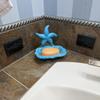 Blue Starfish Cast Iron Bar Soap Dish Sea Star Sponge Holder Nautical Bathroom Home Decor view 4